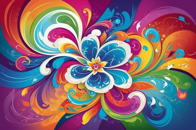 Abstract colorful swirl flower background