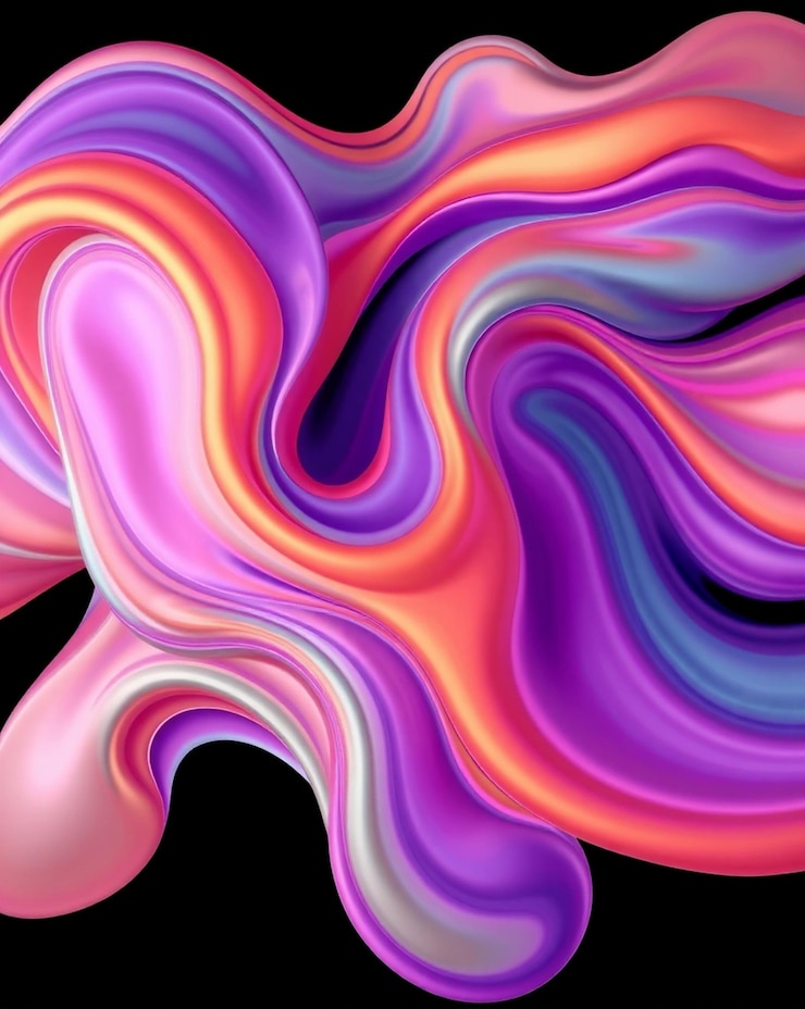 Photo abstract colorful swirling liquid design