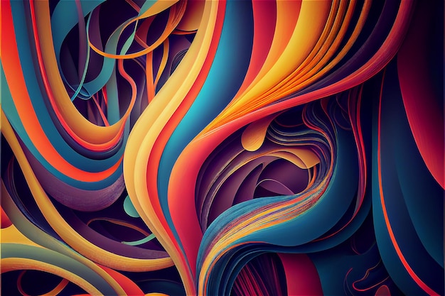 Abstract colorful swirling paint background in a liquid melting texture