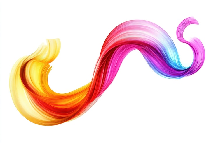 Photo abstract colorful swirling ribbon