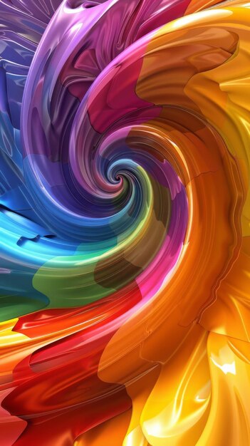 Photo abstract colorful swirling vortex design