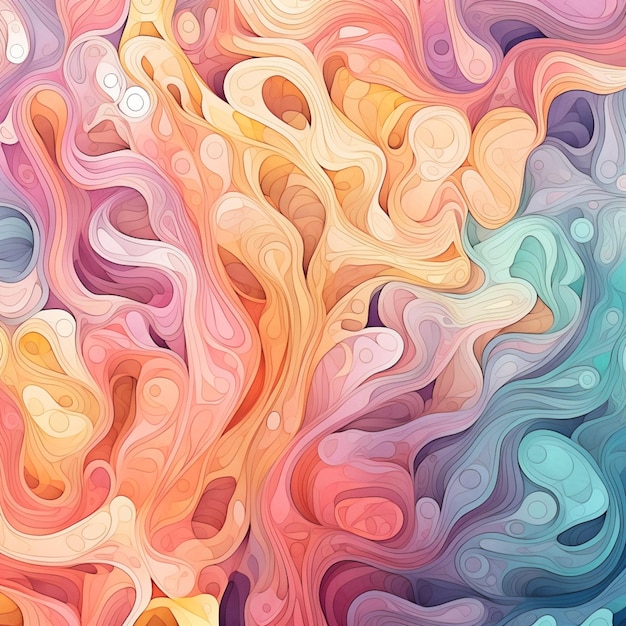 Абстрактные красочные вихри фон с различными цветами генеративный ai