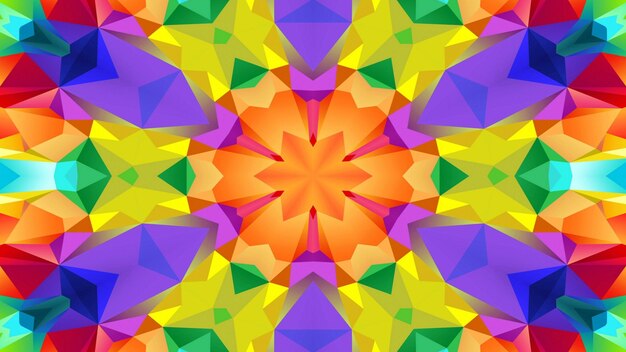 abstract colorful symmetric pattern ornamental decorative kaleidoscope movement geometric circle and star shapes