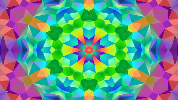 Foto astratto colorato modello simmetrico movimento caleidoscopio decorativo ornamentale cerchio geometrico e forme a stella