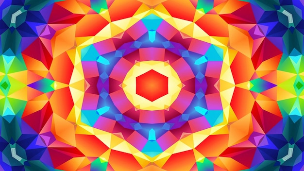 abstract colorful symmetric pattern ornamental decorative kaleidoscope movement geometric circle and star shapes
