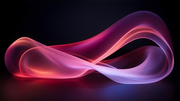 abstract colorful twisted waves on a dark background with copyspace AI Generative