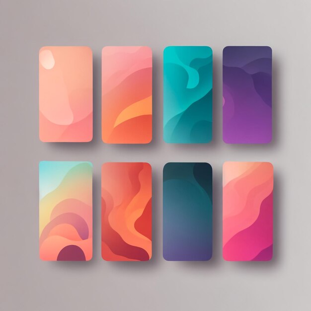 Photo abstract colorful vertical backgrounds vivid gradient backgrounds set of colorful screens for smartphones web banners