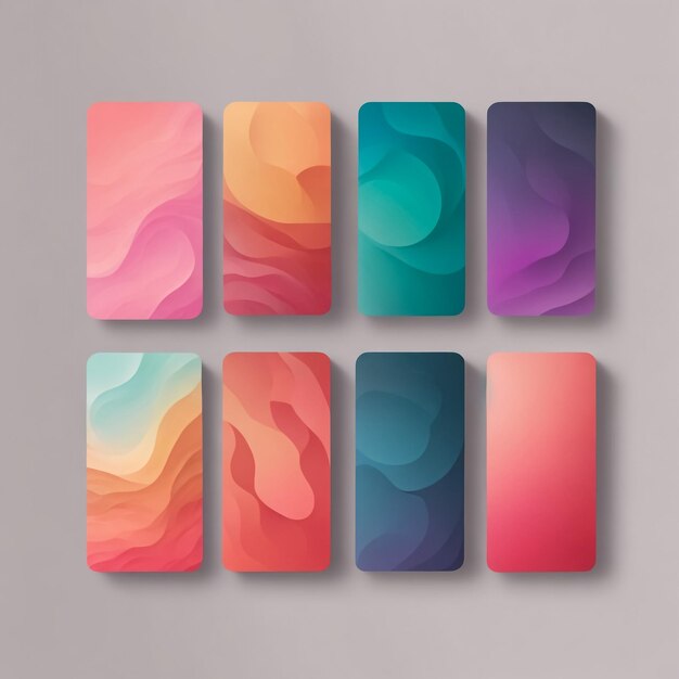 Photo abstract colorful vertical backgrounds vivid gradient backgrounds set of colorful screens for smartphones web banners