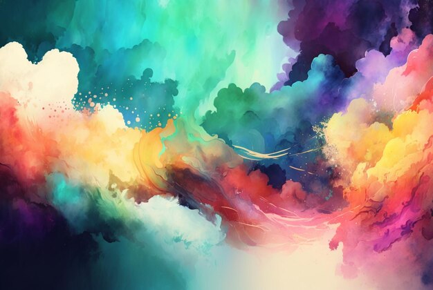 Abstract colorful watercolor background Generative AI