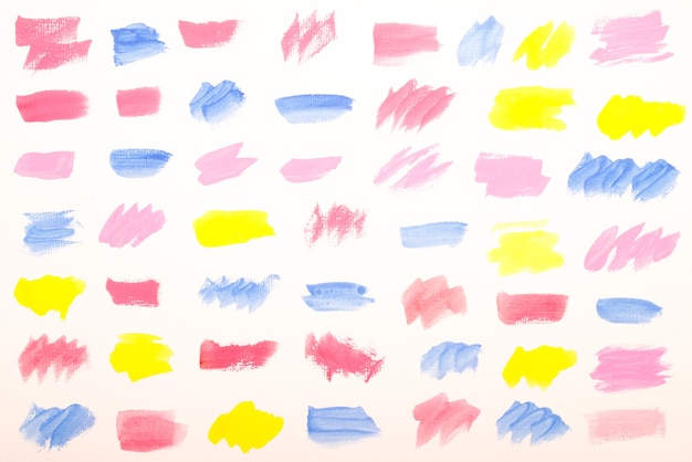 Abstract colorful watercolor grunge brush stroke set