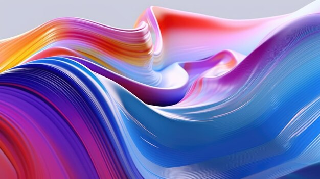 Abstract colorful wave background ai generation pink purple blue red colors