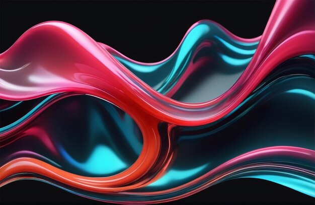 Abstract Colorful wave glass effect background