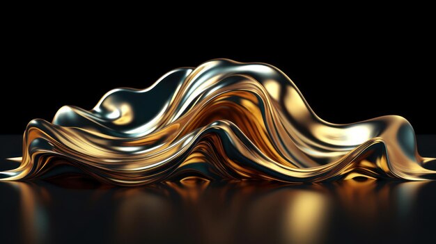 抽象的なカラフルな波の金属の壁紙