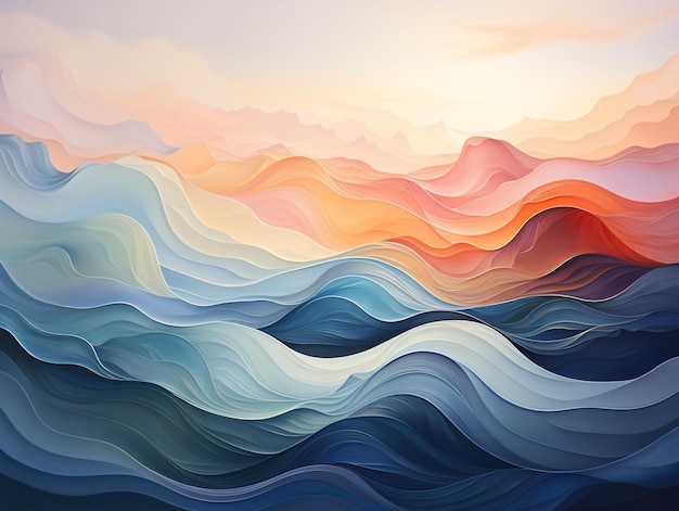 Abstract Colorful Waves Background Generative AI