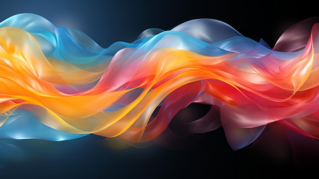 abstract colorful waves on a black background