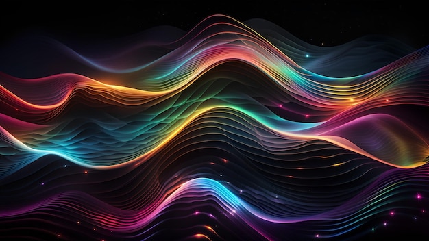 Abstract Colorful Waves Technology Background