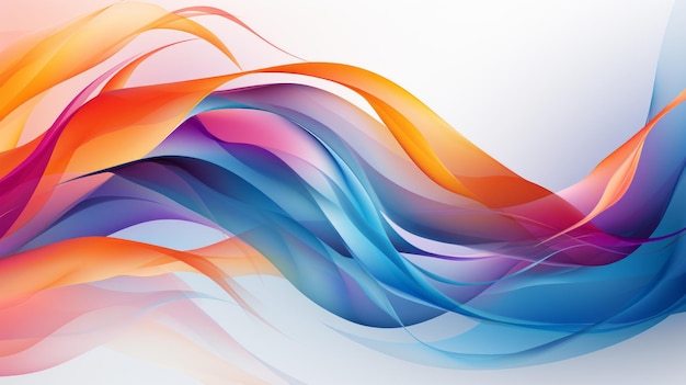 abstract colorful waves on a white background