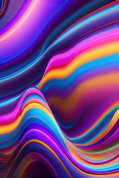 Abstract colorful wavy background in bright neon blue and purple colors Modern colorful wallpaper