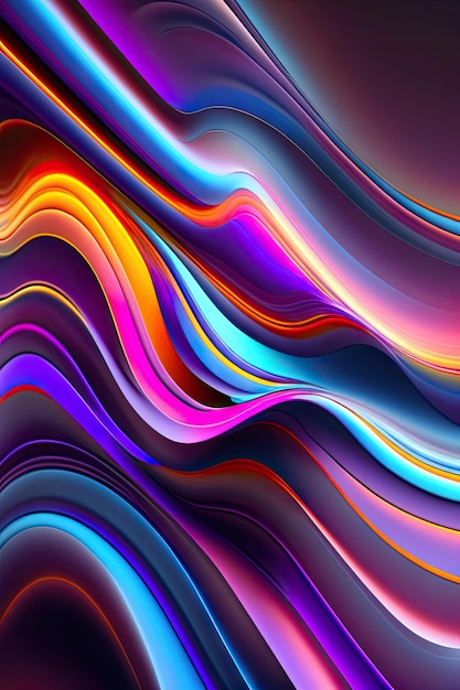 Abstract colorful wavy background in bright neon blue and purple colors Modern colorful wallpaper