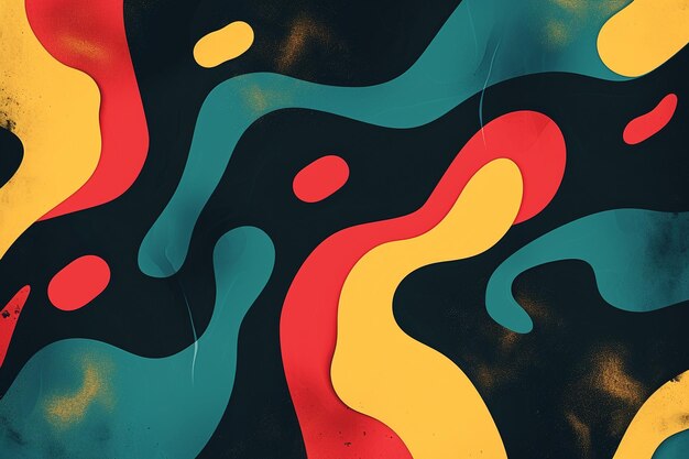 Abstract colorful wavy groovy psychedelic retro background