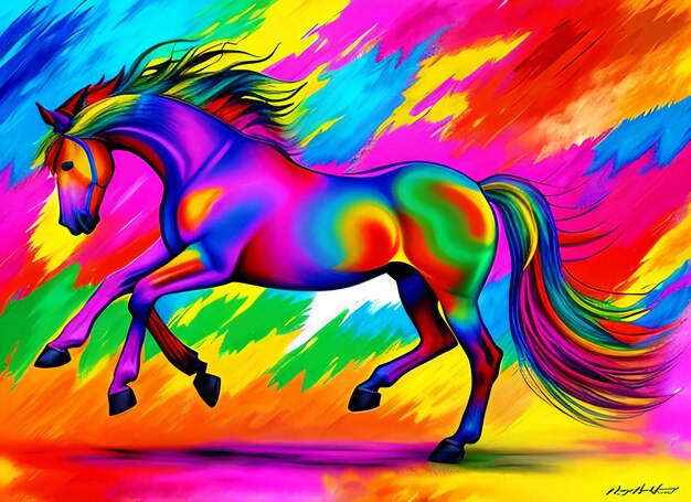 Abstract colorfull horse background