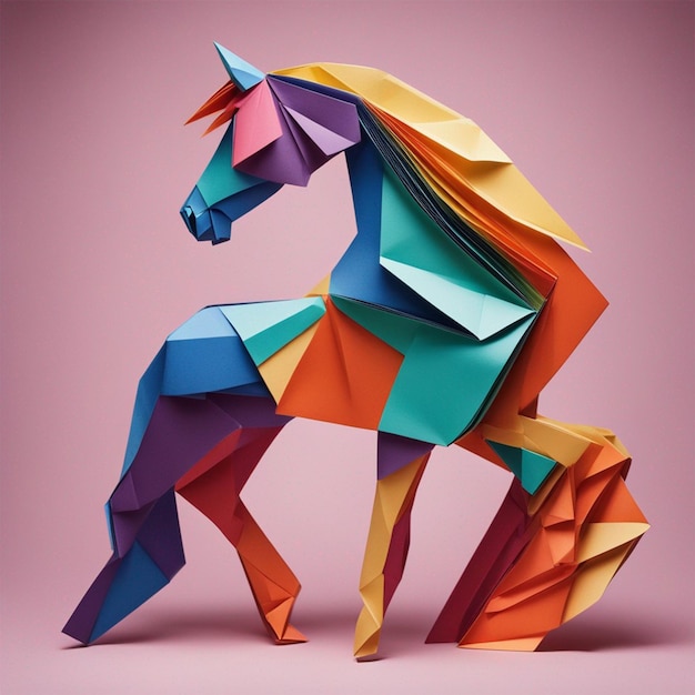 Abstract colorfull horse digital art ai generated