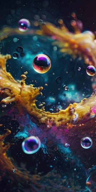 abstract colorfull liquid background with bubble