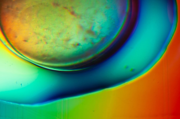 Photo abstract colors with oil and water