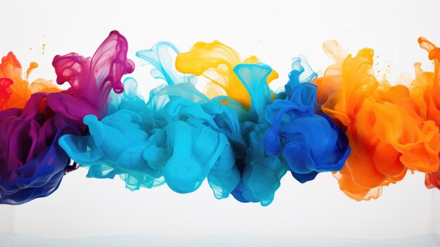 Abstract colour paint splash on white background hd 8k wallpaper