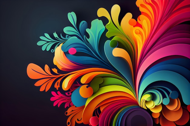 abstract colourful background with smooth lines in the style of painting