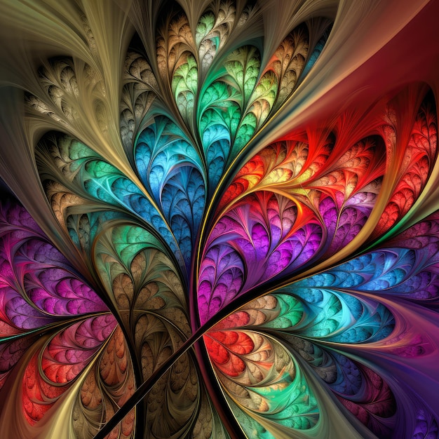 Abstract colourful fractal textures in bright hue colors