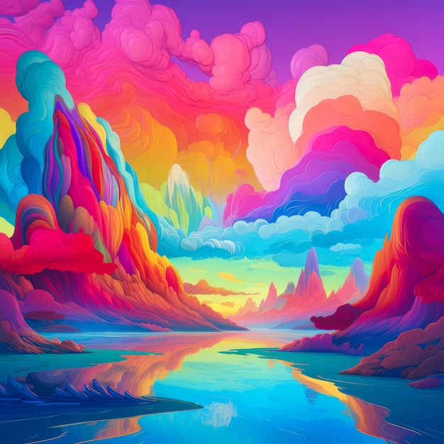 Abstract colourful landscape