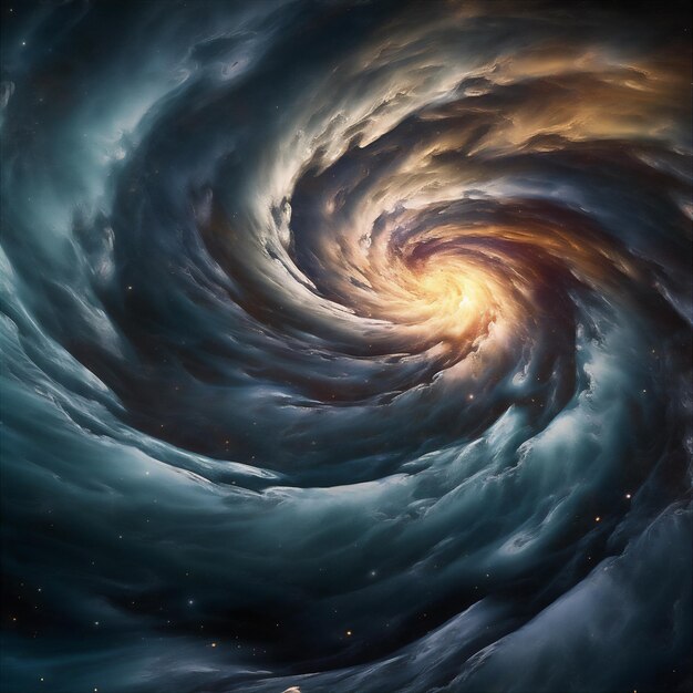 Abstract colourful spiral galaxy in space interstellar nebula swirling vortex ai generated