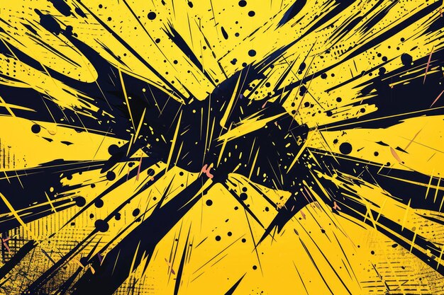 Photo abstract comic illustration on yellow background