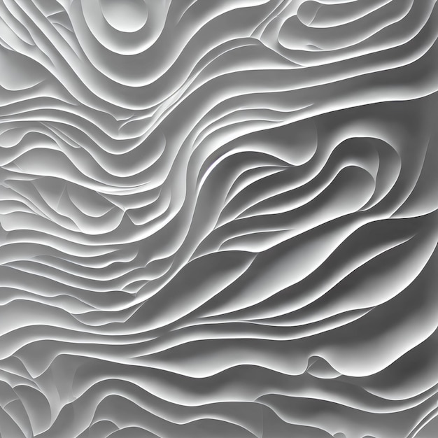 Abstract complex white line wave generative art by AI