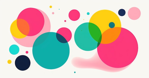 Abstract composition of multicolored circles