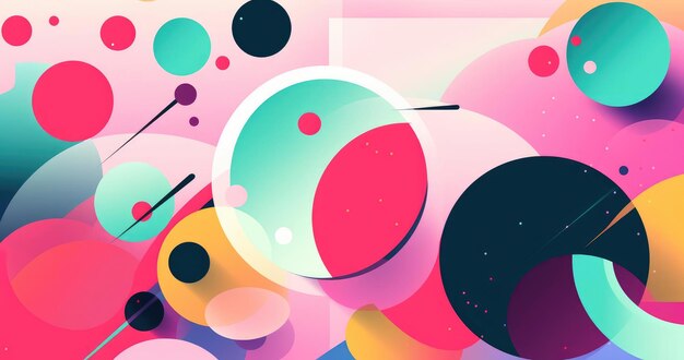 Abstract composition of multicolored circles