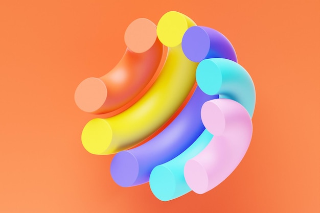 Abstract composition of a plusphere of identical parts 3D rendering of digital illustration Abstract figure template