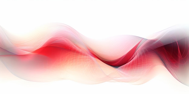 Abstract composition of red waveforms against a white digital background creating a visually captivating display that combines vibrant colors with a digital aesthetic Generative Ai