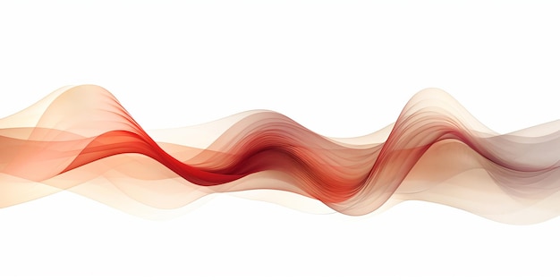 Foto composizione astratta di forme d'onda rosse su uno sfondo digitale bianco che crea un display visivamente accattivante che combina colori vivaci con un'estetica digitale generative ai