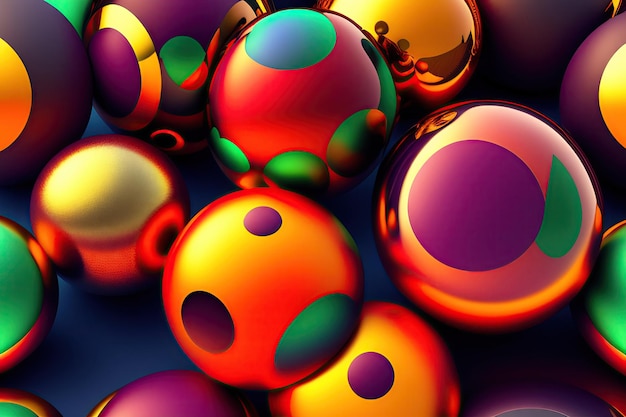 Abstract composition with balls in different sizes