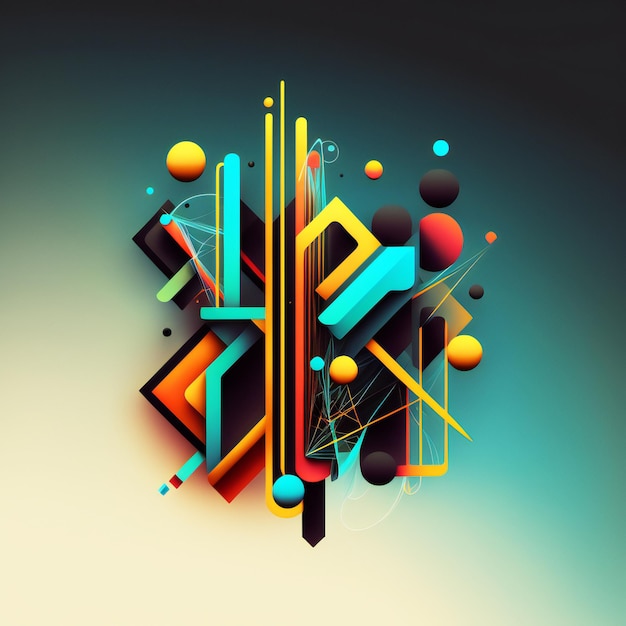 Abstract composition with different shapes neural network