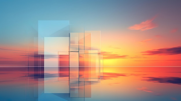 Abstract compositions using color tones of summer sunset