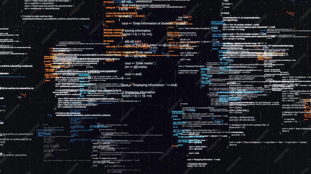 Premium Photo | Abstract computer code running in a virtual space ...