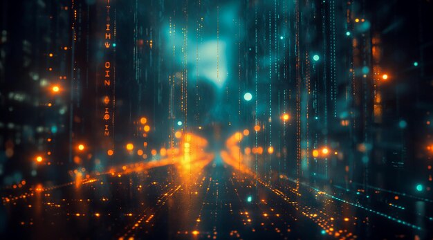 Premium Photo | Abstract computer coding with glow light