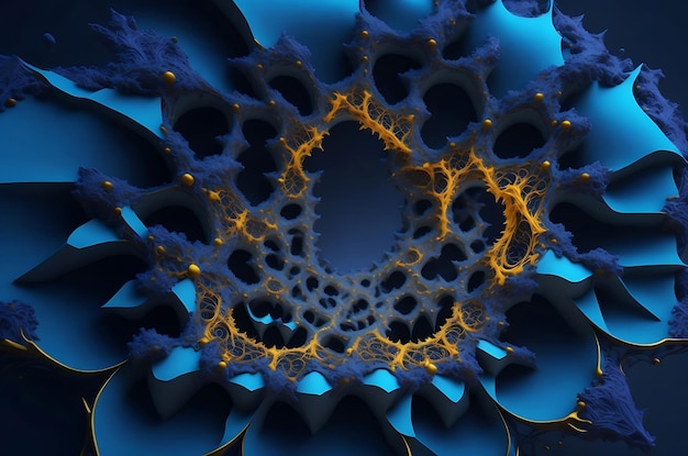 Abstract Computer gegenereerd Fractaal ontwerp 3D illustratie van een mooie oneindige