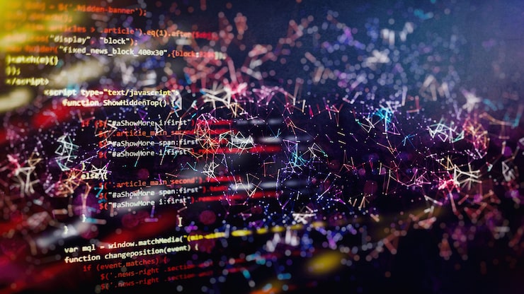 Photo abstract computer script code. programming code screen of software developer. software programming work time. code text written and created entirely by myself.