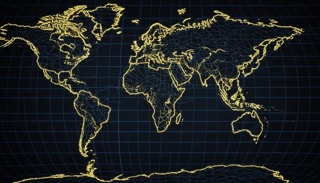 abstract computerized digital world map background generated ai