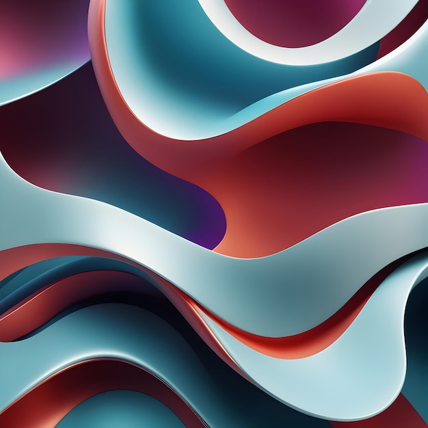 abstract concept Gladde Zijdeachtige Vormen 3d abstract render ai generatief