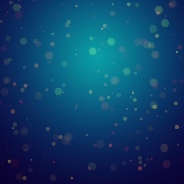 Abstract concept of ocean in blue bokeh background with light spot